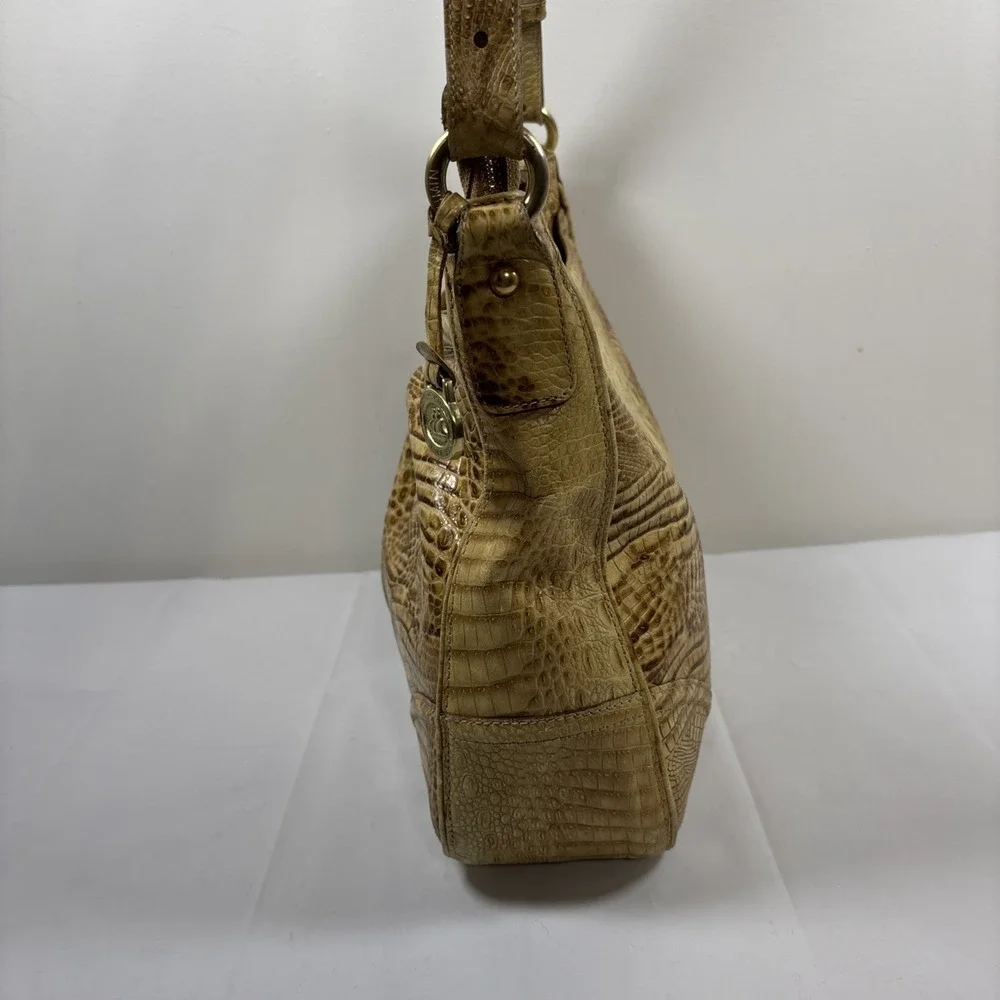 VTG Brahmin Sunburst Melbourne Croc Embossed Leather‎ Shoulder Hobo HandBag Y2K